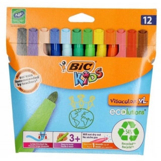 PISAKI VISACOLOR XXL 12 KOL., Flamastry, Plastyka