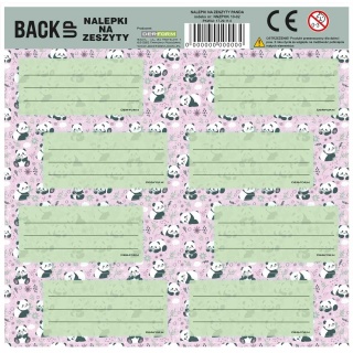 NALEPKI NA ZESZYTY PANDA 11 /25/, Okładki i dodatki, Zeszyty i bloki