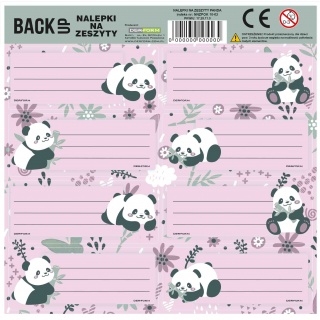 NALEPKI NA ZESZYTY PANDA 11 /25/, Okładki i dodatki, Zeszyty i bloki