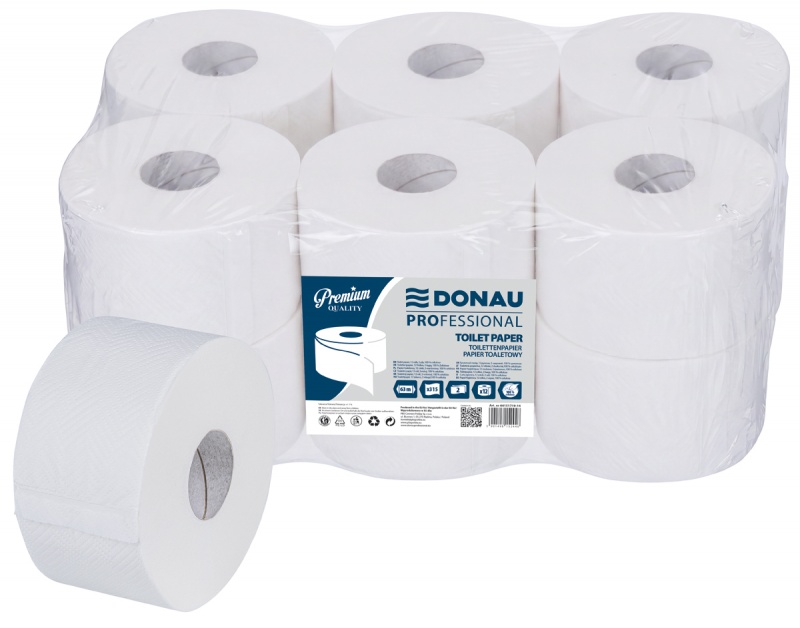 Cellulose toilet paper DONAU PROFESSIONAL, 2 layers, 315 sheets, 12 pcs, white
