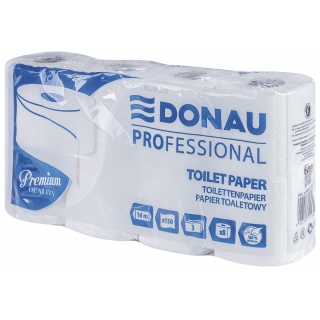Papier toaletowy celulozowy DONAU PROFESSIONAL, 3-warstwowy, 150 listk&oacute;w, 8szt., biały, Papiery toaletowe i dozowniki, Artykuły higieniczne i dozowniki
