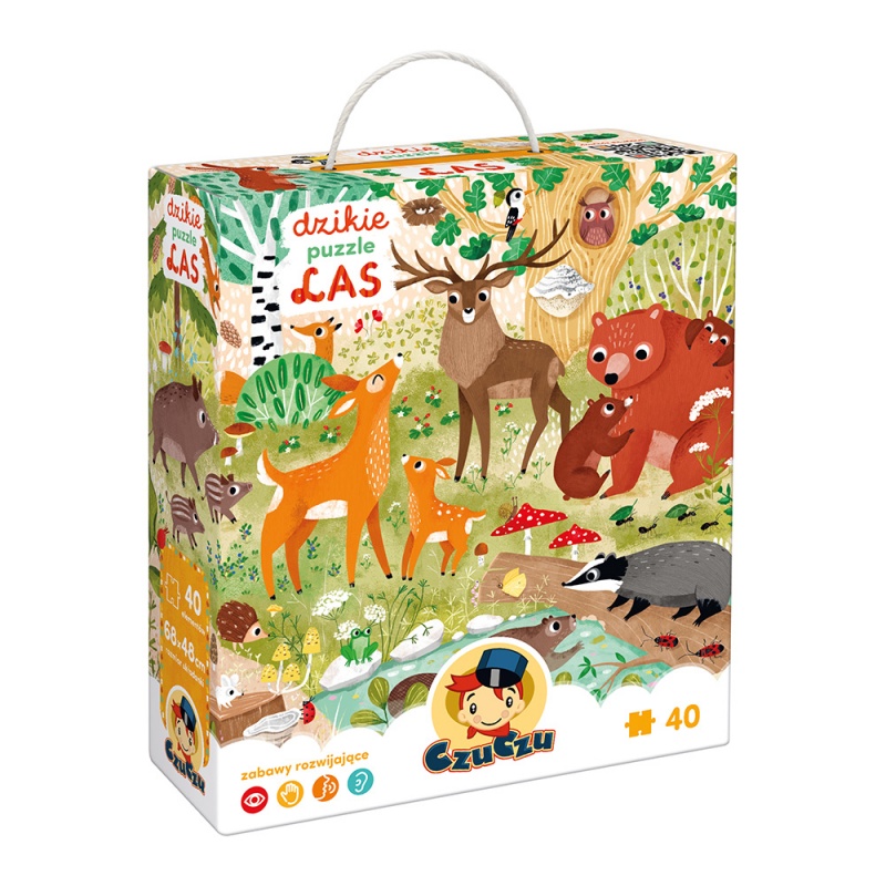 PUZZLE 40EL DZIKIE PUZZLE LAS CZU PUD, Dla malucha, Puzzle