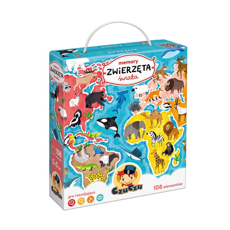 GRA MEMORY ZWIERZETA SWIATA 3+ CZU PUD, Domino i memos, Gry