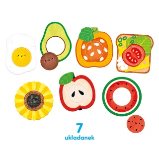 PUZZLE Z DZIURK 14EL JEDZENIE 12+ CZU PUD, Dla malucha, Puzzle