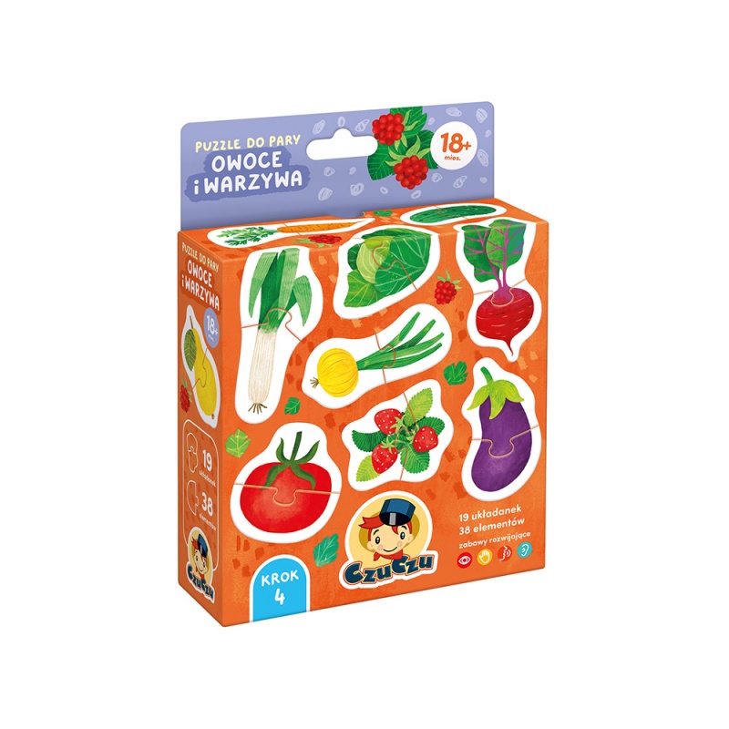 PUZZLE DO PARY OWOCE I WARZYWA CZU PUD, Dla malucha, Puzzle