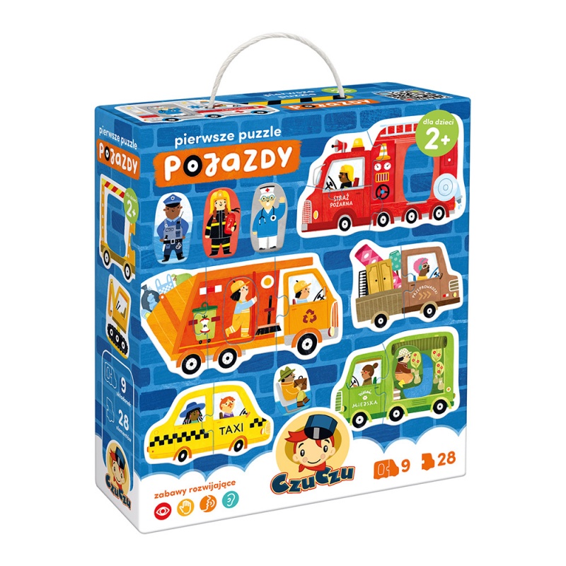 PUZZLE PIERWSZE PUZZLE POJAZDY 2+ CZU PUD, Dla malucha, Puzzle