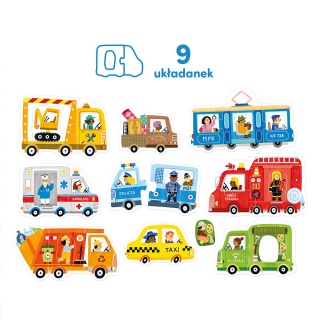 PUZZLE PIERWSZE PUZZLE POJAZDY 2+ CZU PUD, Dla malucha, Puzzle