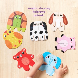 PUZZLE PIERWSZE PUZZLE ZWIERZATKA 15M+ CZU PUD, Dla malucha, Puzzle