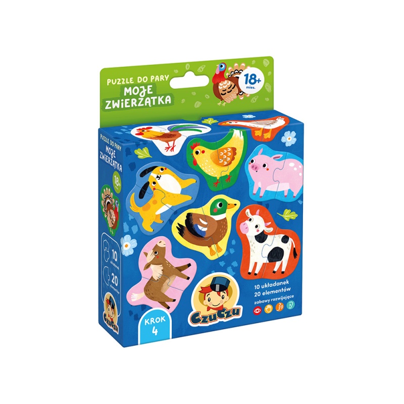 PUZZLE DO PARY MOJE ZWIERZATKA 18M+ CZU PUD, Dla malucha, Puzzle