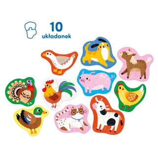 PUZZLE DO PARY MOJE ZWIERZATKA 18M+ CZU PUD, Dla malucha, Puzzle