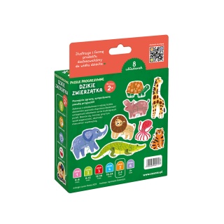 PUZZLE PROGRESYWNE DZIKIE ZWIERZETA 2+ CZU PUD, Dla malucha, Puzzle