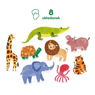 PUZZLE PROGRESYWNE DZIKIE ZWIERZETA 2+ CZU PUD, Dla malucha, Puzzle