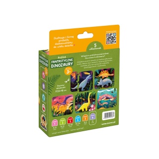 PUZZLE FANTASTYCZNE DINOZAURY 3+ CZU PUD, Dla malucha, Puzzle
