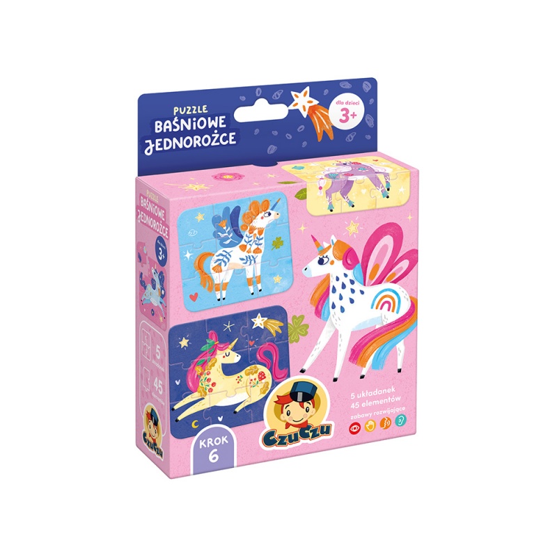PUZZLE BASNIOWE JEDNOROZCE 3+ CZU PUD, Dla malucha, Puzzle