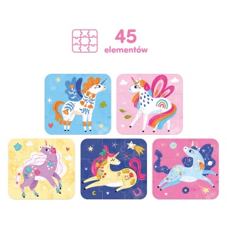 PUZZLE BASNIOWE JEDNOROZCE 3+ CZU PUD, Dla malucha, Puzzle