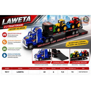 LAWETA Z TRAKTORAMI 9017 IMP, Pojazdy, Zabawki