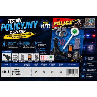 ZESTAW POLICYJNY Z LIZAKEM 666-2 IMP, Dla chłopca, Zabawki