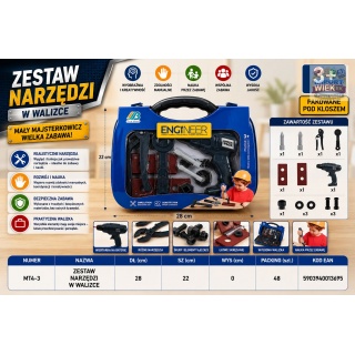 ZESTAW NARZĘDZI W WALIZCE MT4-3 IMP, Zabawki