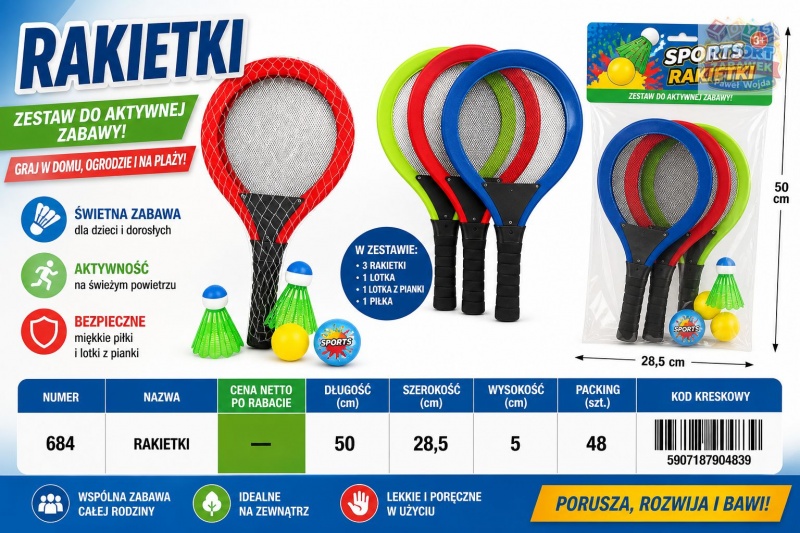 RAKIETKI 684 IMP, Sport i rekreacja, Zabawki