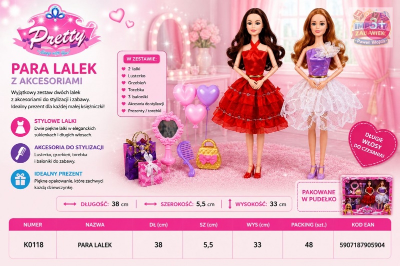 PARA LALEK K0118 IMP, Lalki, Zabawki