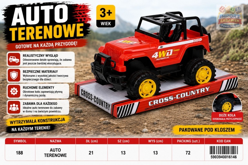 AUTO TERENOWE 188 IMP, Pojazdy, Zabawki