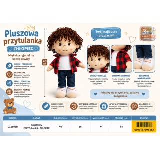 PLUSZOWA PRZYTULANKA - CHŁOPIEC CZ1601B IMP, Maskotki, Zabawki
