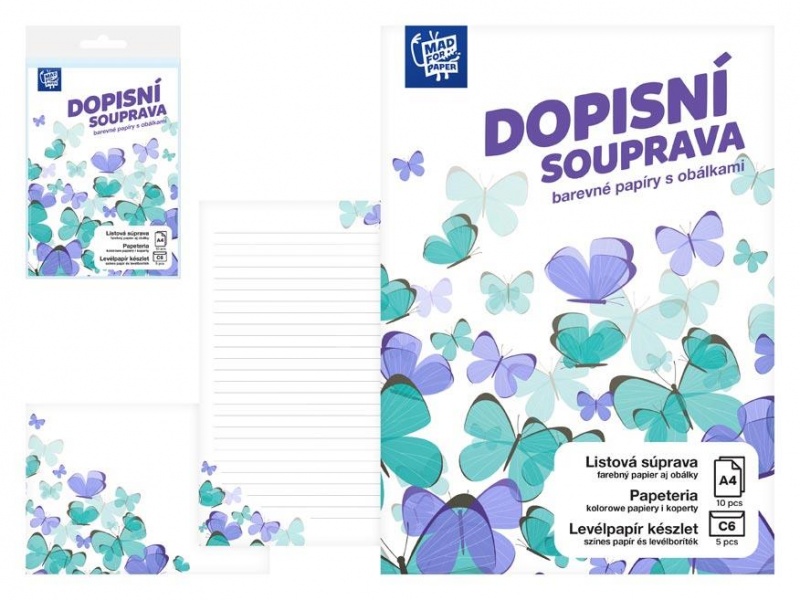Papeteria LUX 5+10 (Motyle), Papiery specjalne, Papier