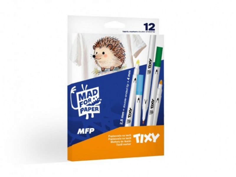 Marker do tkanin 12szt.zestaw twin tip, Markery permanentne, Art. do pisania i korygowania