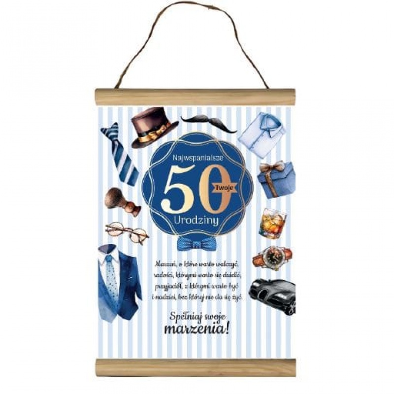 DYPLOM OKOLICZNOŚCIOWY "50" URODZINY PNG50, Upominki, Art. dekoracyjne i prezentowe