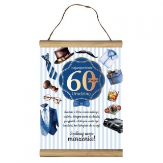 DYPLOM OKOLICZNOŚCIOWY "60" URODZINY PNG60, Upominki, Art. dekoracyjne i prezentowe
