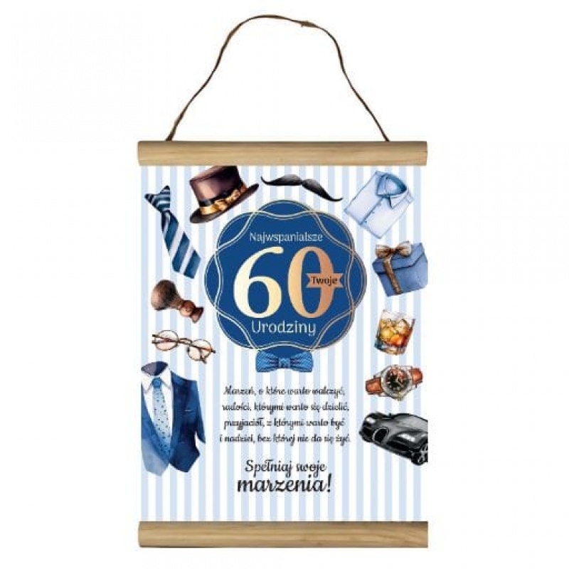 DYPLOM OKOLICZNOŚCIOWY "60" URODZINY PNG60, Upominki, Art. dekoracyjne i prezentowe