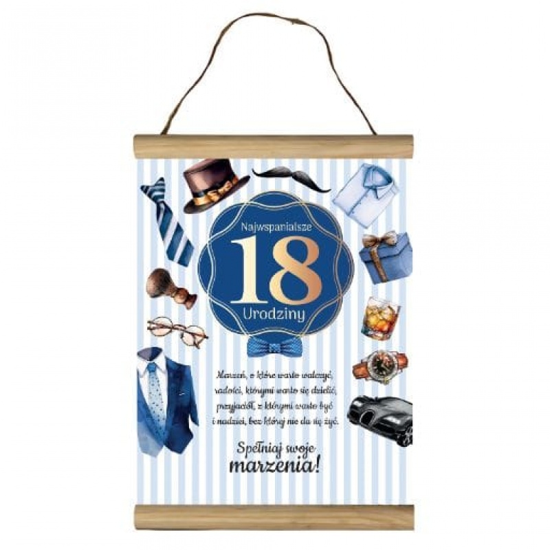 DYPLOM OKOLICZNOŚCIOWY "18" URODZINY PNG18, Upominki, Art. dekoracyjne i prezentowe