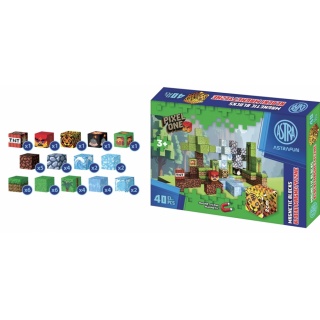 ZESTAW KLOCK&Oacute;W MAGNET.PIXEL ONE DŻUNGLA 40szt., Klocki, Zabawki