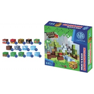 ZESTAW KLOCK&Oacute;W MAGNET.PIXEL ONE DŻUNGLA 64szt., Klocki, Zabawki