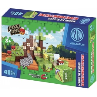 ZESTAW KLOCK&Oacute;W MAGNET.PIXEL ONE FARMA 40szt., Klocki, Zabawki