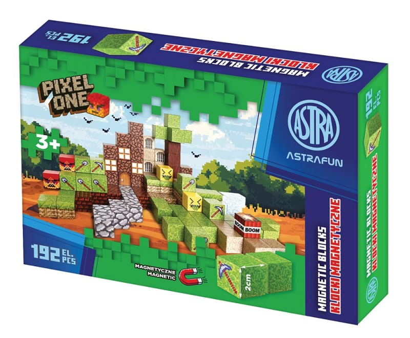 ZESTAW KLOCK&Oacute;W MAGNET.PIXEL ONE FARMA 192szt., Klocki, Zabawki