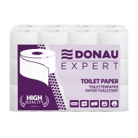 Papier toaletowy celulozowy DONAU EXPERT, 2-warstwowy, 185 listk&oacute;w, 24szt., biały, Papiery toaletowe i dozowniki, Artykuły higieniczne i dozowniki
