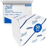 Papier toaletowy składany SCOTT Control, 2-warstwowy, 18,6x11cm, 36x220 listk&oacute;w, biały
