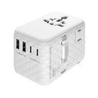 Adapter do ładowania TROIKA Worldwide Pull 35, biały, Przedłużacze, listwy, zasilacze, UPSy, Urządzenia i maszyny biurowe