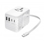 Adapter do ładowania TROIKA Worldwide Pull 35, biały, Przedłużacze, listwy, zasilacze, UPSy, Urządzenia i maszyny biurowe