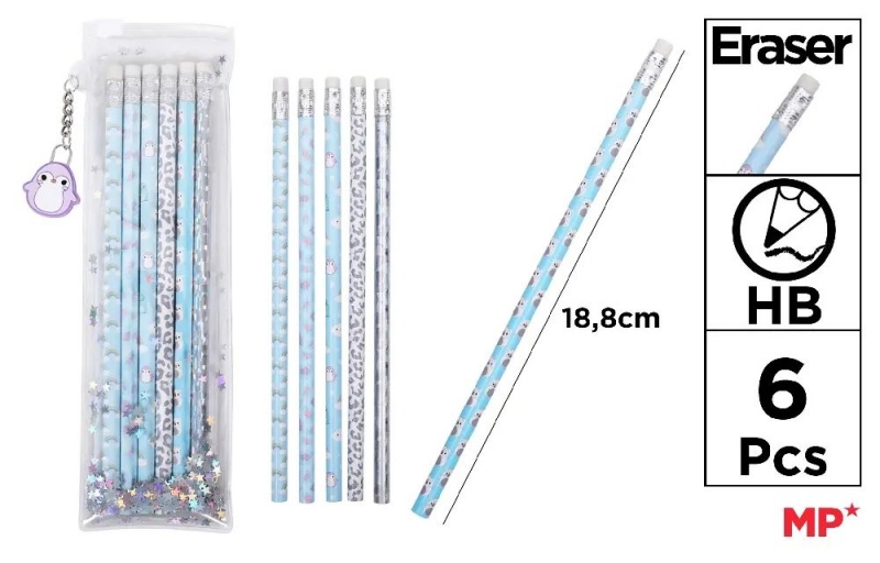 ZESTAW OŁ&Oacute;WK&Oacute;W Z GUMKĄ W ETUI FROSTY, Oł&oacute;wki, Art. do pisania i korygowania