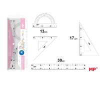 ZESTAW GEOMETRYCZNY JEDNOROŻEC 4 EL. W ETUI, Zestawy, Art. kreślarskie