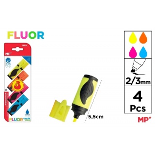 ZAKREŚLACZ FLUORESCENCYJNY MINI 2,0/3,0MM /4/, Zakreślacze, Art. do pisania i korygowania