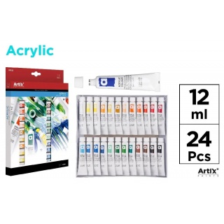 ZESTAW FARB AKWARELOWYCH 24 KOL X 12 ML, Farby, Plastyka