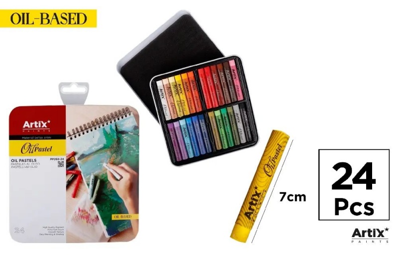 PASTEL AL OLEO 24 KOL., Pastele, węgiel rysunkowy, Plastyka