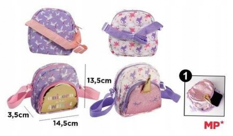 MINI PLECAK UNICORN 135X145X35 MM, Plecaki, Tekstylia