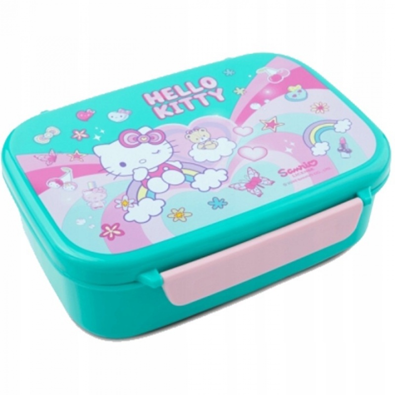 ŚNIADANI&Oacute;WKA Z PRZEGR.FOODYX BLUE-PINK 1 HEL.KITTY, Śniadani&oacute;wki, Bidony i śniadani&oacute;wki