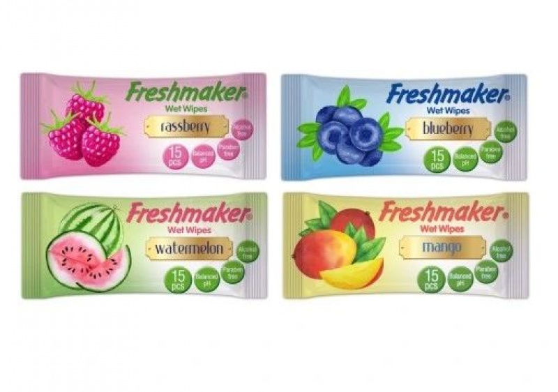 FRESH MAKER CHUSTECZKI ODŚWIEŻAJĄCE 15szt.FRUIT, Chusteczki, Art. higieniczne i dozowniki