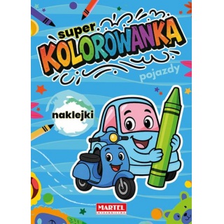 Super kolorowanka Pojazdy z naklejkami, Kolorowanki, Książeczki