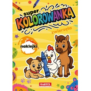 Super kolorowanka Zwierzęta z naklejkami, Kolorowanki, Książeczki
